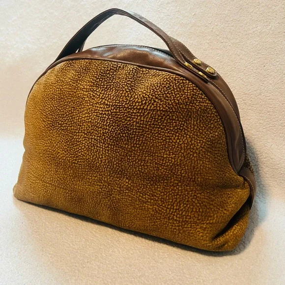 Borbonese Redwall Quail Suede Large Handbag - Picture 6 of 12